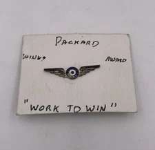 WWII Packard Motor Car Co Work to Win Wings Award Enamel Screwback Pin