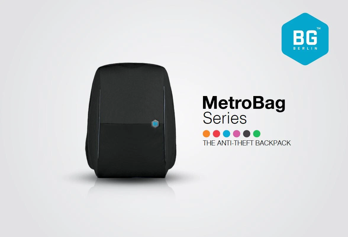BG BERLIN Laptop Backpack MetroBag The Anti-Theft &RFID Protection Backpack 15