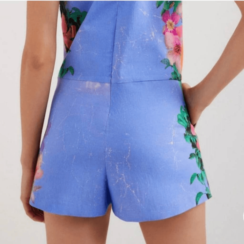 Pagliaccetto Desigual Tropical Parrot Pinafore taglia XL senza maniche floreale vacanza viaggio - Foto 3 di 12