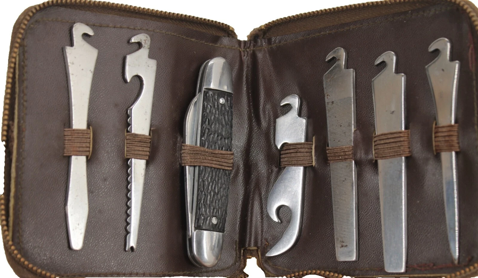 Navaja mango de cuero cuchillos plegables Vintage de colección