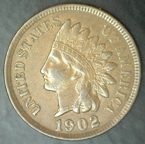 1902 Indian Head Cent 1c US Bronze Penny XF Coin Penny Extra Fine Condition