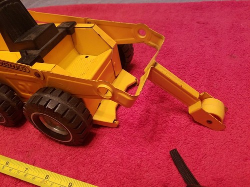 Vintage NYLINT CORP ROCKFORD ILL gelber Trencher GEPRESSTES STAHL SPIELZEUG 1960er USA - Bild 7 von 12