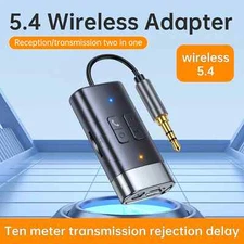 Wireless Bluetooth 5.4 Transmitter Receiver 3.5MM AUX Audio Adapter For Cars PC