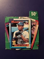 Ken Griffey Jr. 1990 Topps Wax Box Cutout (w/ crease)