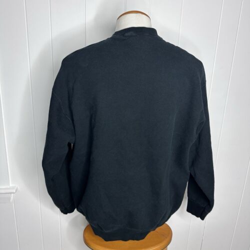 Vintage Fruit Of The Loom Heavy Cotton Sweatshirt - Mens XXL Black DINOSAURS - Imagen 11 de 12