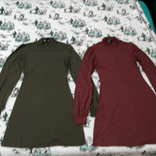 Forever 21 F21 bundle of two ribbed long sleeve casual dresses size medium