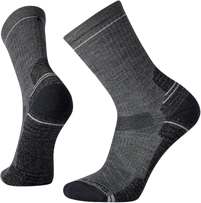 SmartWool Hike Light Cushion Crew Socks, Medium Gray, Large
