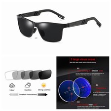 Multifocal Progressive Photochromic Men Metal Anti Slip Sun Reading Glass UV400