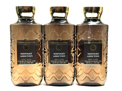 NEW 3 BATH & BODY WORKS MIDNIGHT ADDICTION SCENTED SHOWER GEL BODY