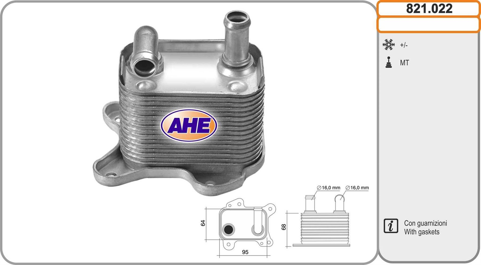 Radiateur d'huile Opel Meriva A 1.7 CDTI contre la surchauffe du moteur