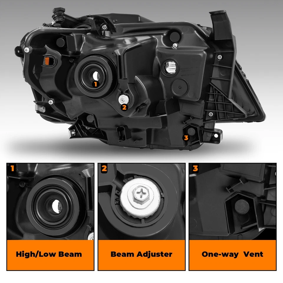 Pair Left & Right Headlights Front Lamps Halogen For 2014-2021 Toyota Tundra - Image 3 of 4