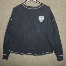 Camisa térmica manga larga J America XXL azul marino alas de guitarra gráfico para hombre
