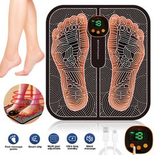 EMS Foot Massager Pad for Feet Massager w/ 8 Vibration Modes 19 Intensity Levels