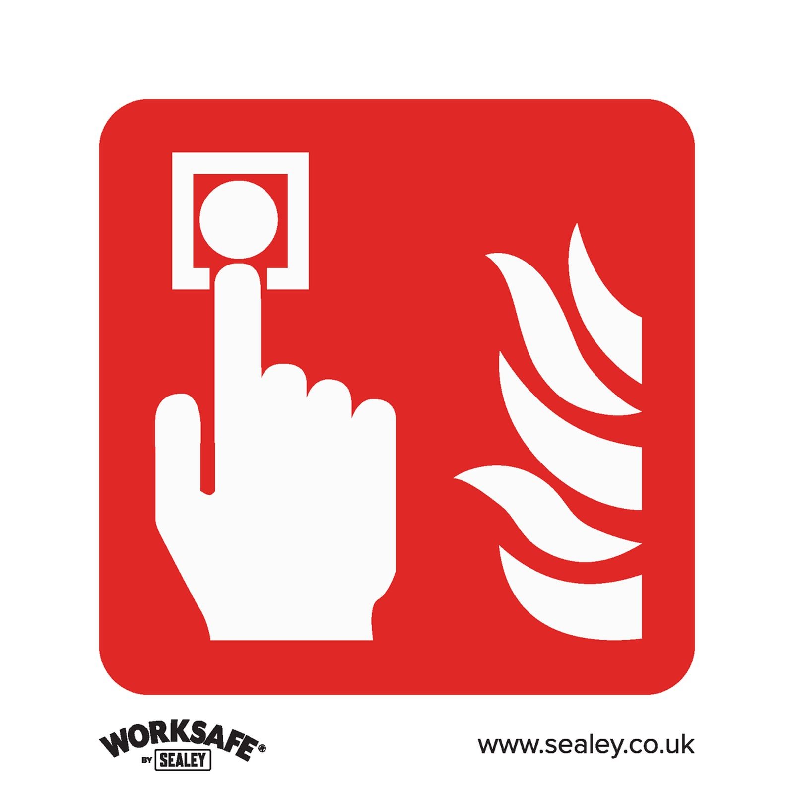 Sealey Fire Alarm Symbol Rigid Plastic Safety Sign - SS31P10 - Pack of 10