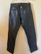 Image Leather San Francisco Vintage Black Leather Snap Button Fly Pants 28 x 30  