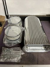 Fits Weiand Dual Quad Hilborn Style Scoop- Polished 7221 New No Box