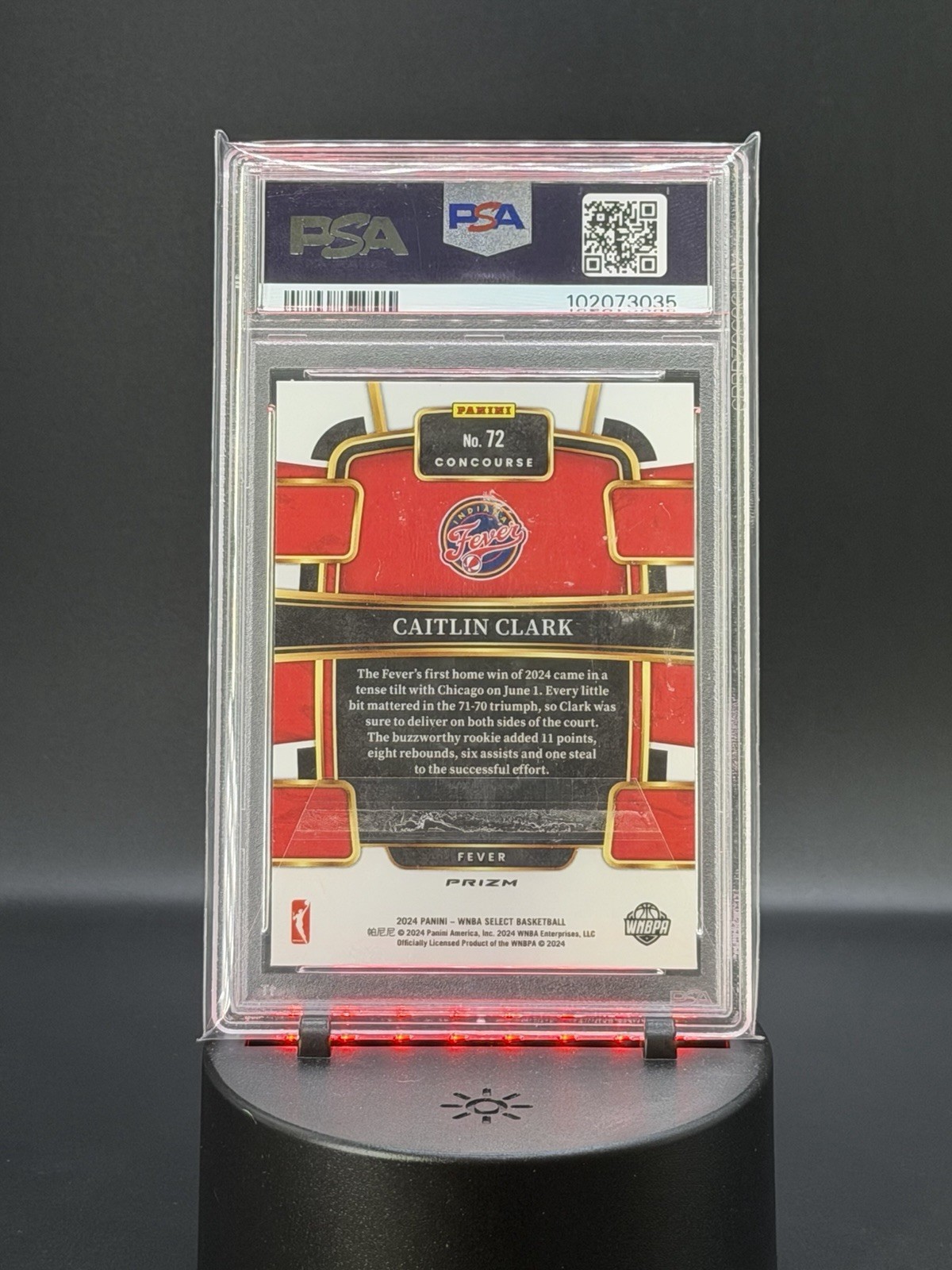 2024 Select WNBA Caitlin Clark #72 Silver Flash Prizm PSA 9 RC Iowa Indiana ⭐️ view 2