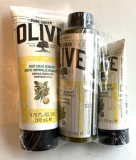 3 Korres Pure Greek Olive Bergamot Body Cream/Shower Gel Set 6.76oz 8.4oz