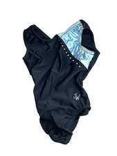 JAM WEAR LEOS BLACK GYMNASTICS DANCE SLEEVELESS LEOTARD GIRL'S SC SMALL CHILD