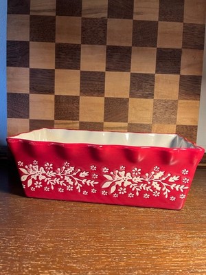 Ciroa Red and White Rectangular The Bakehouse Stoneware Celebrate Christmas Cera