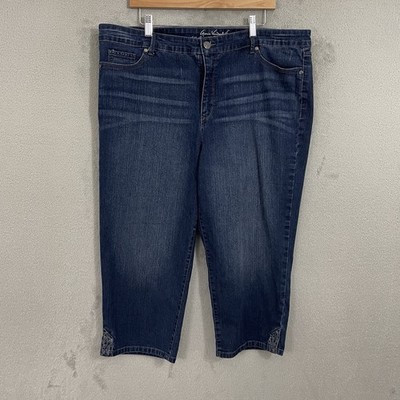 Gloria Vanderbilt Capri Womens 18 Blue Stretch All Around Slimming Effect Jordin