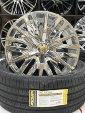22 Black Cadillac Chevy Silverado Gmc Sierra Wheels Rims Tires 6x139 Package