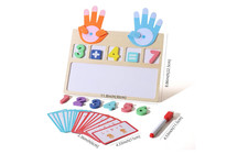 Montessori Math Board Toy - Double-Sided Finger Counting  Number Tracing Board
