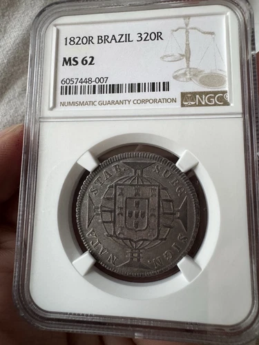 1820 R Brazil 320 Reis MS62 NGC Silver coin
