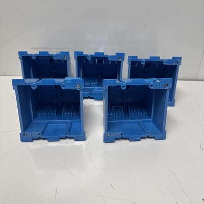 Carlon BH234R Outlet Box, 34 cu-in, 2-Gang, PVC, Blue, Clamp