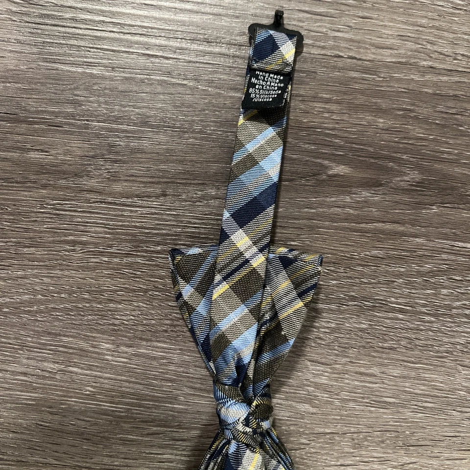 Pajarita de hombre TOMMY HILFIGER azul a cuadros preatada mezcla de seda ajustable Foto 4 de 4