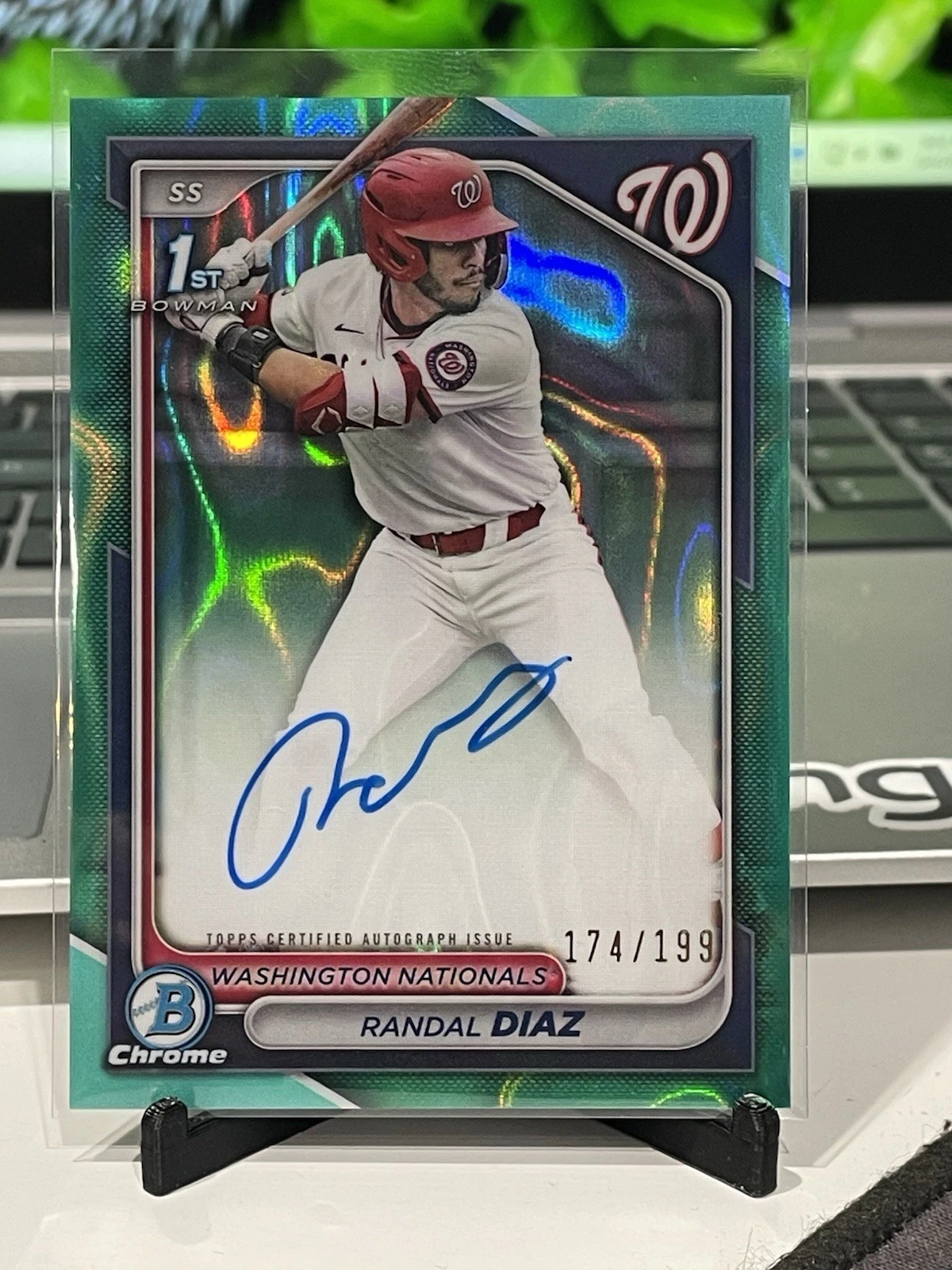 2024 Bowman Chrome Randal Diaz Auto /199 #CPA-RD Aqua Lava