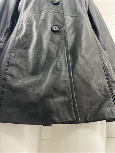 VTG Jacqueline Ferrar Lambskin Leather Black Blazer Jacket Coat Sz Petite Small - Bild 8 von 17