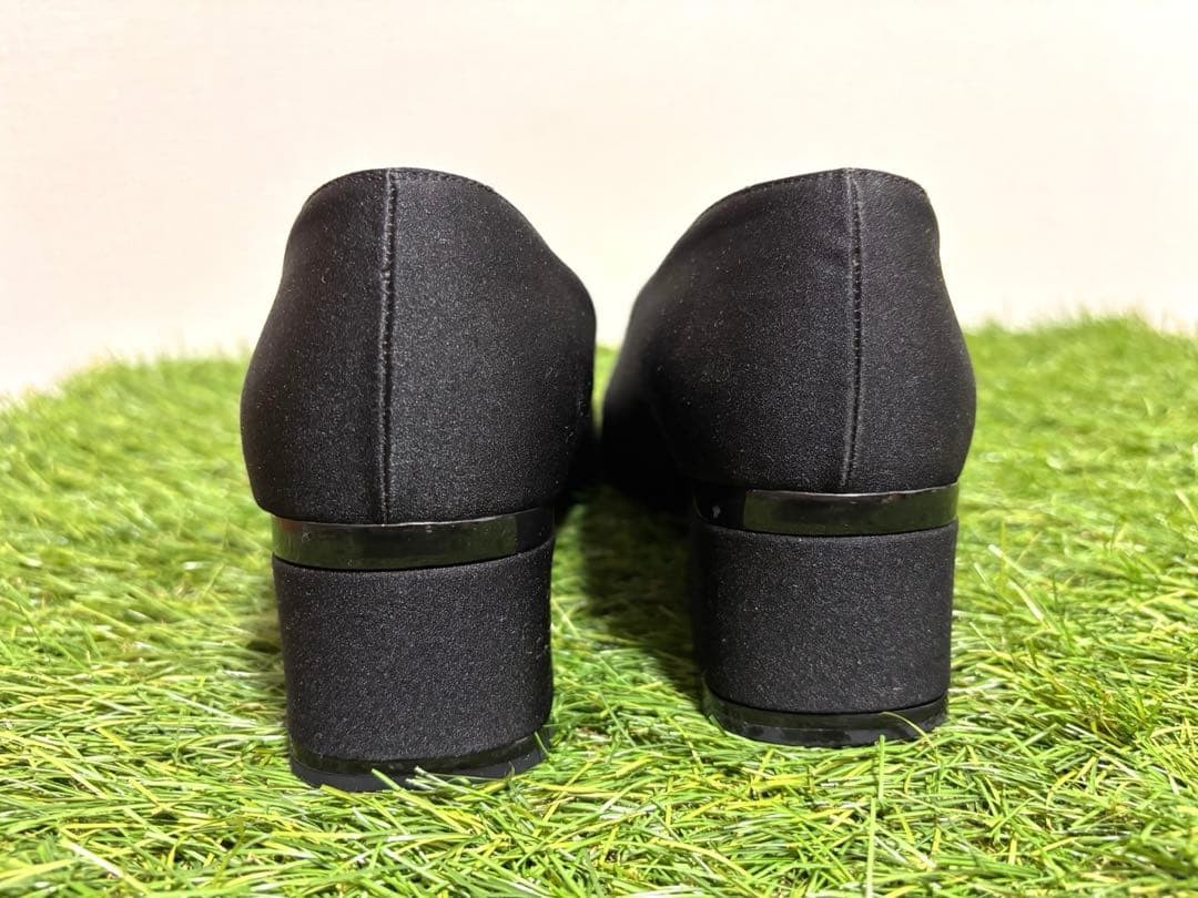 Auth Gucci Pumps Leather Satin Black Logo Plate Heel EU36.5 US6.5 UK3.5 thumbnail 16