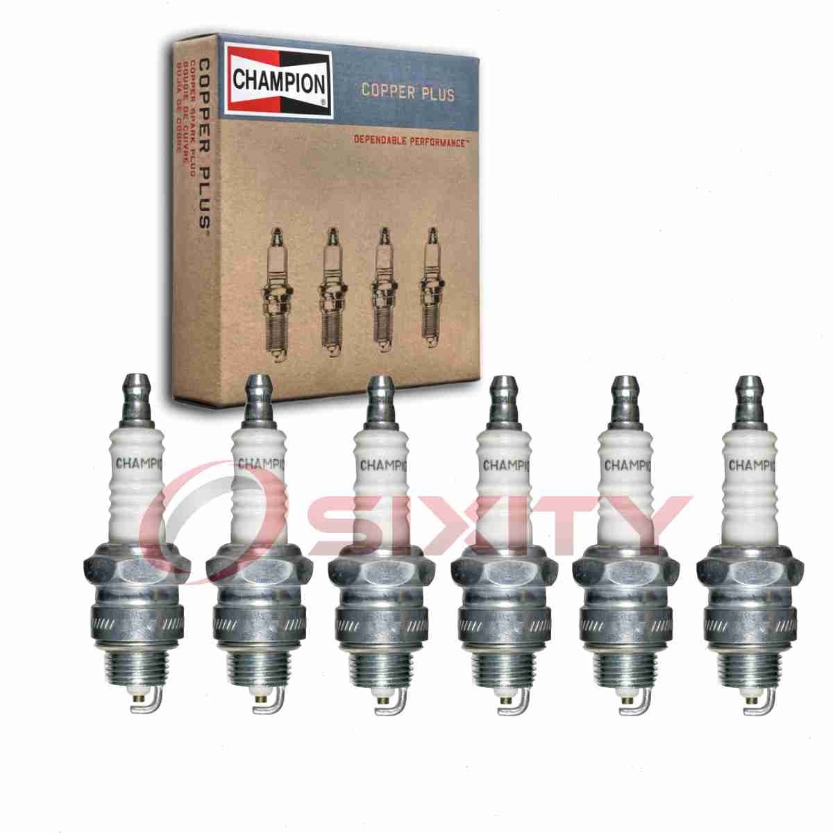 6 pc Champion Copper Plus Spark Plugs for 1966-1971 Jeep CJ6 3.7L V6 oe