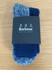 BARBOUR TECHNICAL EIGER SOCKS MERINO WOOL MEDIUM NAVY - NEW