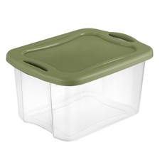 NEW 40 Quart Clear Plastic Storage Bin, Medium Storage Container with Full-Grip