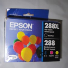 GENUINE EPSON 288XL 3-PACK BLACK  288 YELLOW  MAGENTA COLOR CARTRIDGES 06/2023