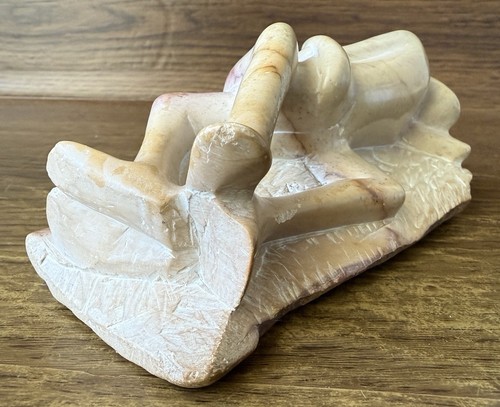 Abstract Art Marble Stone Sculpture Nude Intertwined Couple - Picture 6 of 11