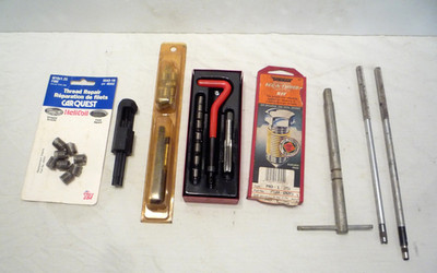 Lot of 2 Fix A Thread, Helicoil Kits Plus extra tools & coils Dorman M8 - 1.25 &