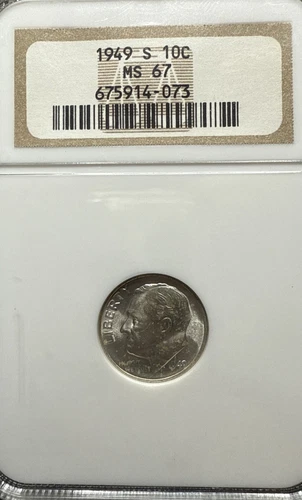 1949-S Roosevelt Dime – NGC MS 67 – Brilliant Gem Mint State!
