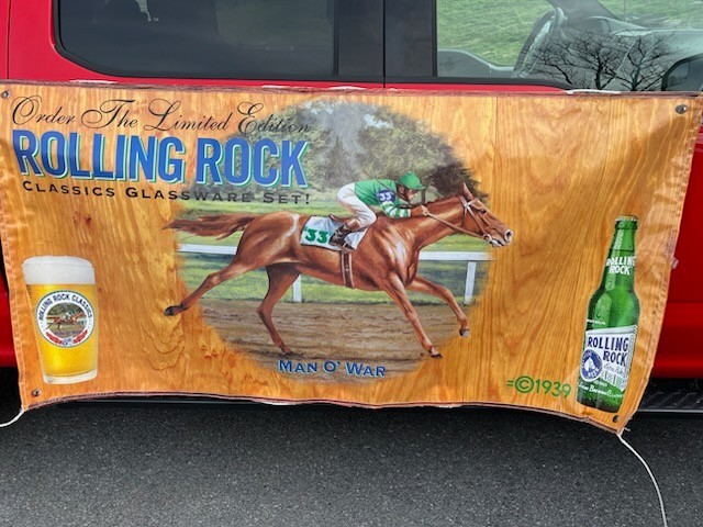  Kentucky Derby  Man O' War  Horse Racing Beer BANNER. Beer Advertisement. Rare