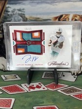 Jaylen Waddle 2021 Panini Flawless Rookie Dual Patch Autographs Ruby /15