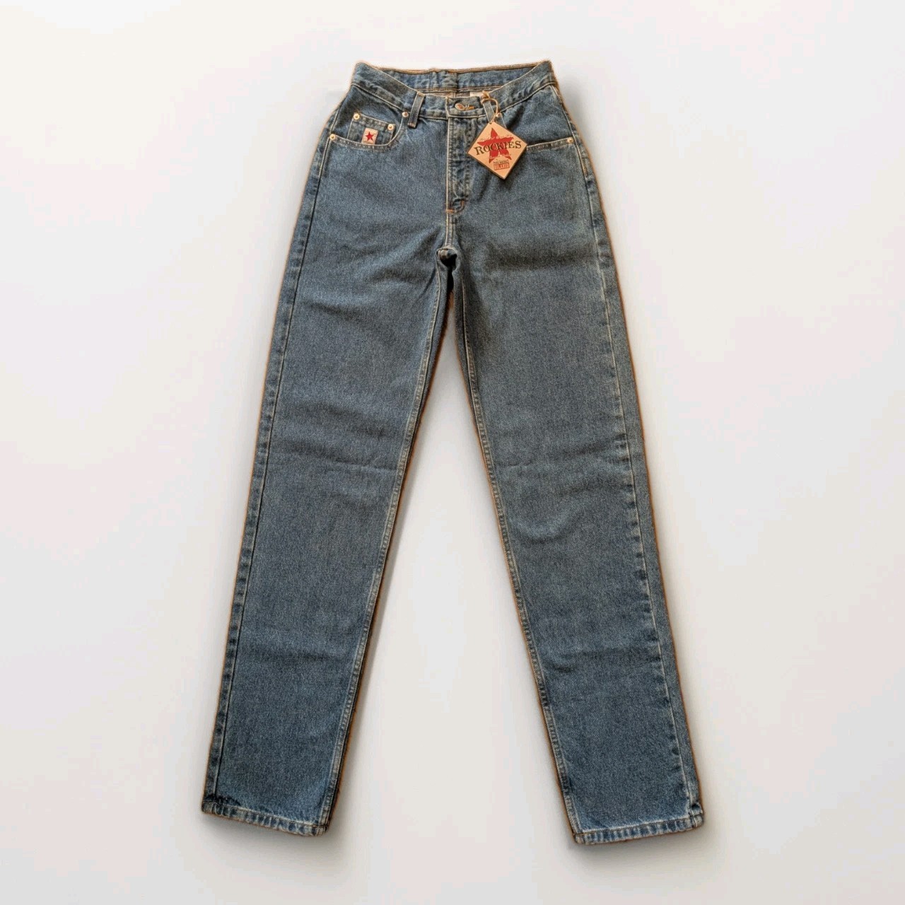 Rockies Women’s Relaxed Fit Jeans 26/3 Long Western Denim 5 Pocket USA
