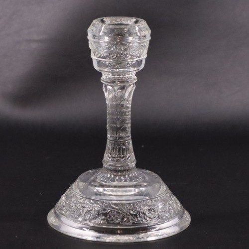 Fenton Glass Flower Band Pattern Taper Candlestick Holder 6" Vintage 1982