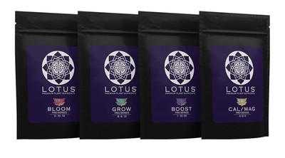 Lotus Nutrients Powdered Plant Nutrients Intro Pack Grow Bloom Boost and Cal/...