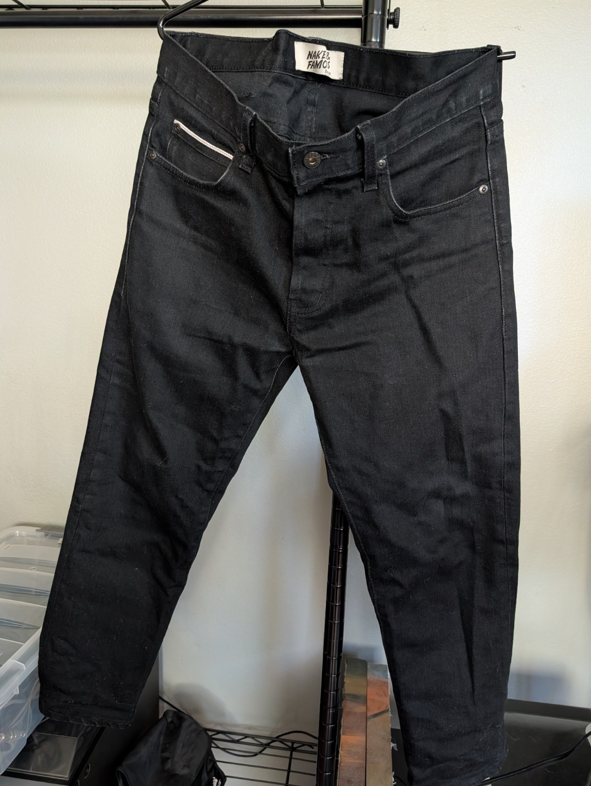 Naked & Famous Denim Black Cobra Stretch Selvedge Super Guy 