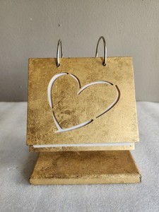 Gold Desktop/Tabletop Photo Album with Heart-Shaped Cutout Holds 80 4"×6" Photos