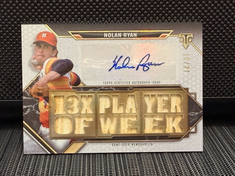 NOLAN RYAN 2021 TOPPS GAME-USED BAT RELIC CERTIFIED AUTO! 15/27 BEAUTIFUL CARD