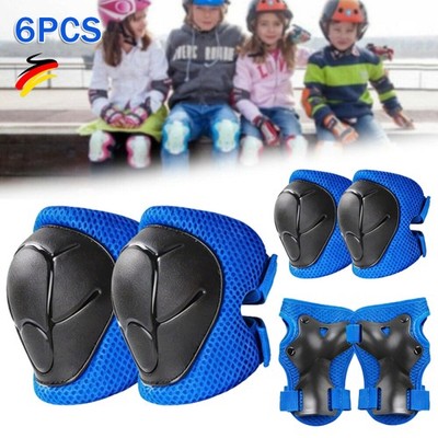 6X Kinder Roller Skating Schutz Getriebe Set Knie Ellenbogen Handgelenk Pad DHL