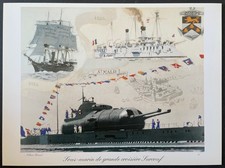 Sous-marin de grande croisière Surcouf, v. 1939 par Albert Brenet Reproduction